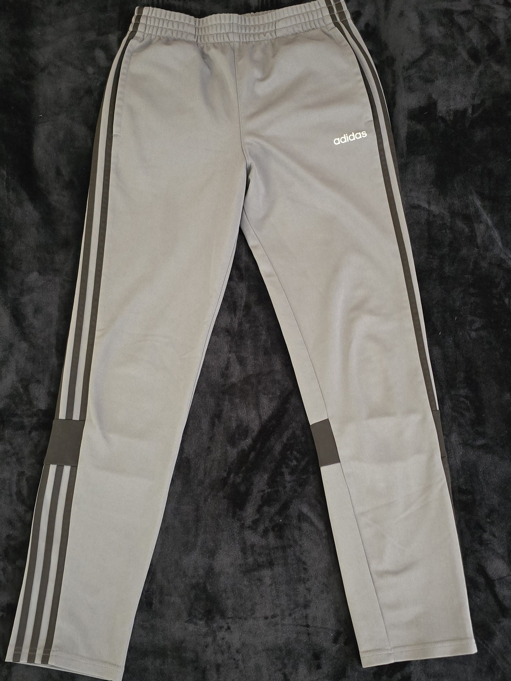 adidas Kids Gray Joggers with Dark Stripe Accents